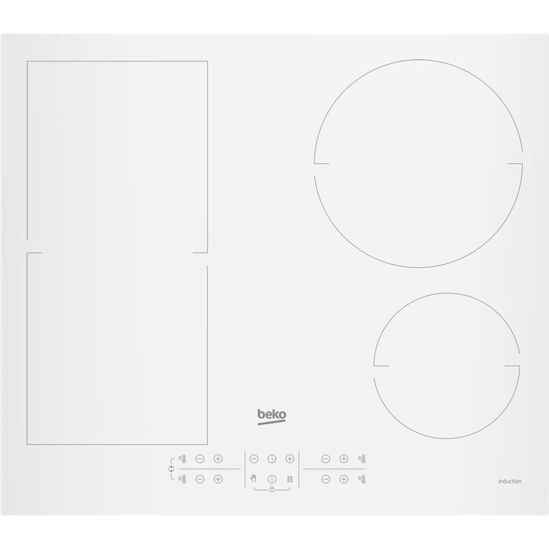 Induccion Beko HII64200FMTW  4 zonas, 60cm, Blanca