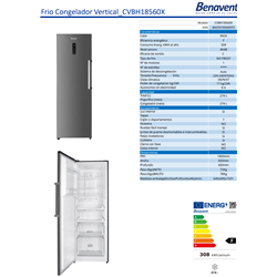 Congelador Vertical Benavent CVBH18560X  185x60cm, F