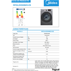 LAVASECADORA MIDEA MFGL05D80B/D-ES INOX. 8/6KG, 1400RPM