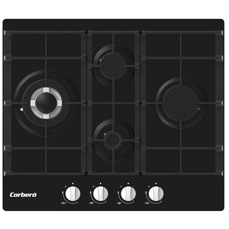 Encimeras Cristal Gas Cristal Lux Corbero CPCGM4F4121N  4 fuegos