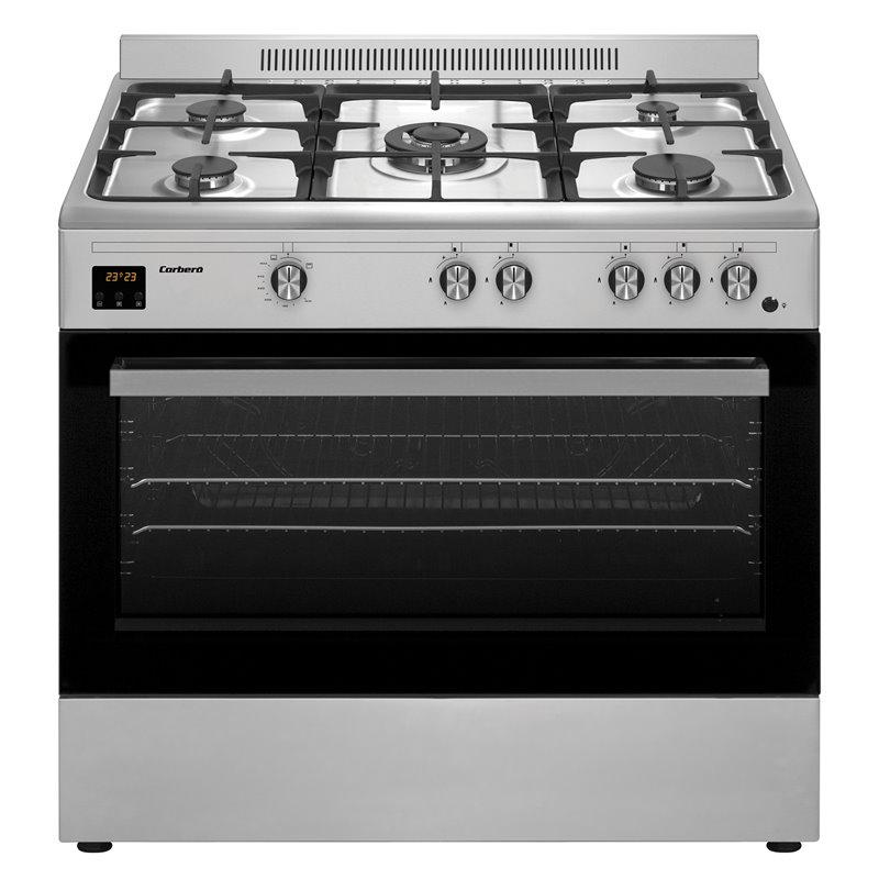 Cocina Corbero CC900X 5 fuegos, horno, 90cm, Inox